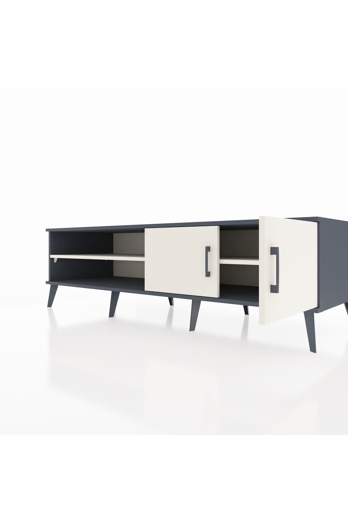 Kronos TV Ünitesi 2 Raflı 2 Kapaklı 176x59x51 Antrasit-Aytaşı/Aytaşı