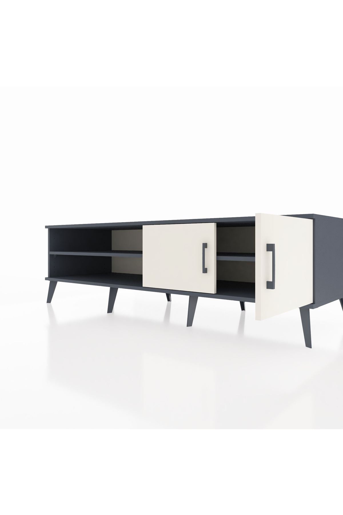 Kronos TV Ünitesi 2 Raflı 2 Kapaklı 176x59x51 Antrasit-Aytaşı/Antrasit