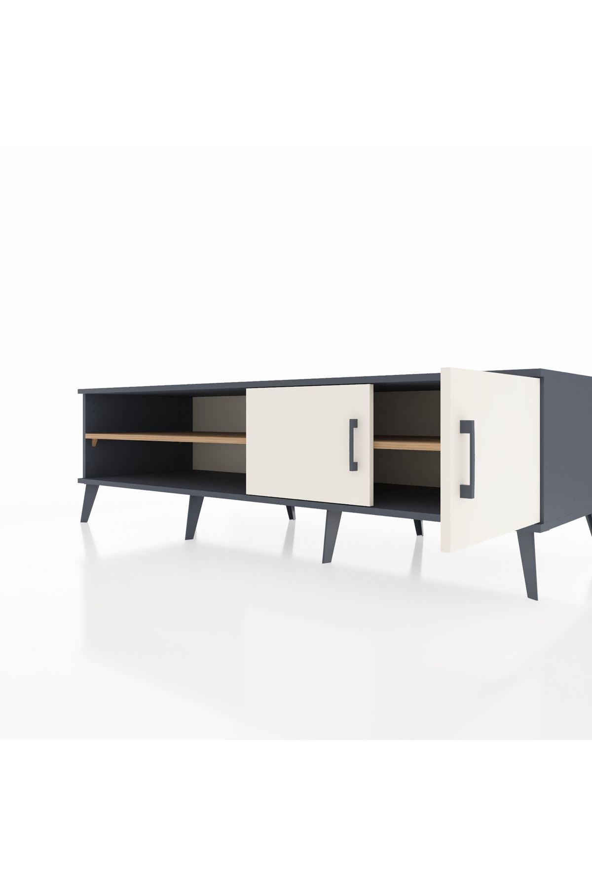 Kronos TV Ünitesi 2 Raflı 2 Kapaklı 176x59x51 Antrasit-Aytaşı/Çam