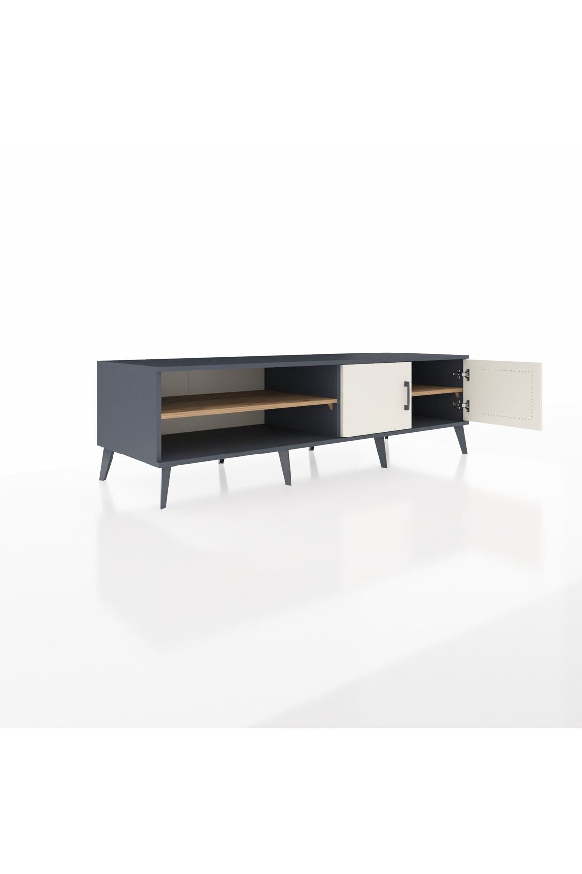 Kronos TV Ünitesi 2 Raflı 2 Kapaklı 176x59x51 Antrasit-Aytaşı/Çam