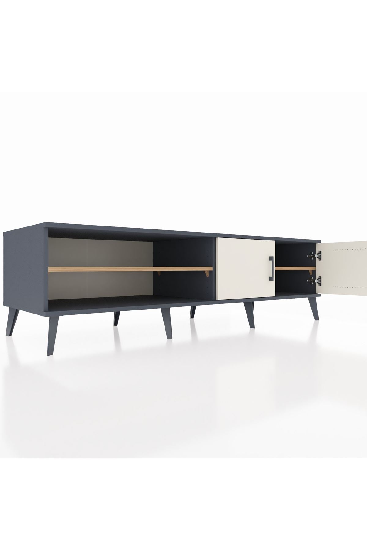 Kronos TV Ünitesi 2 Raflı 2 Kapaklı 176x59x51 Antrasit-Aytaşı/Çam