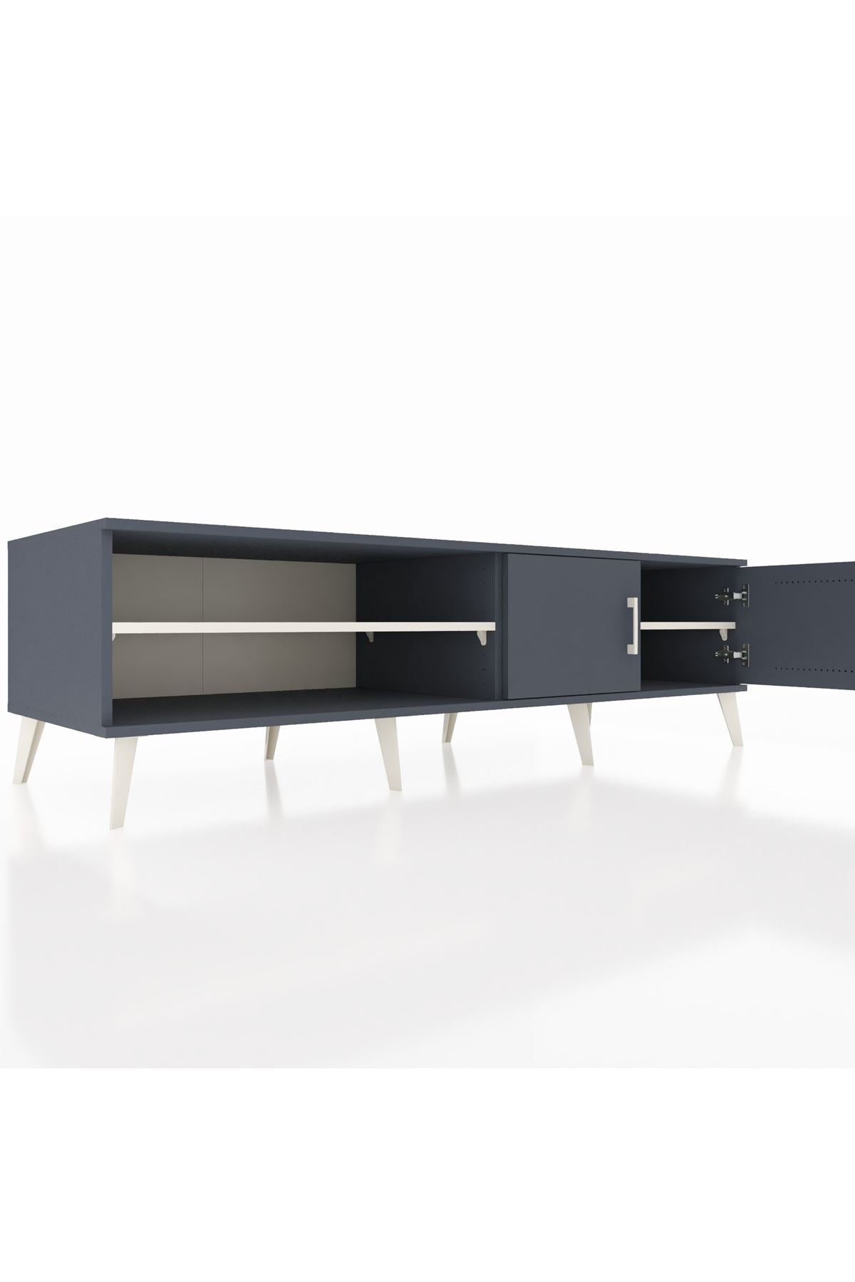 Kronos TV Ünitesi 2 Raflı 2 Kapaklı 176x59x51 Antrasit-Antrasit/Aytaşı