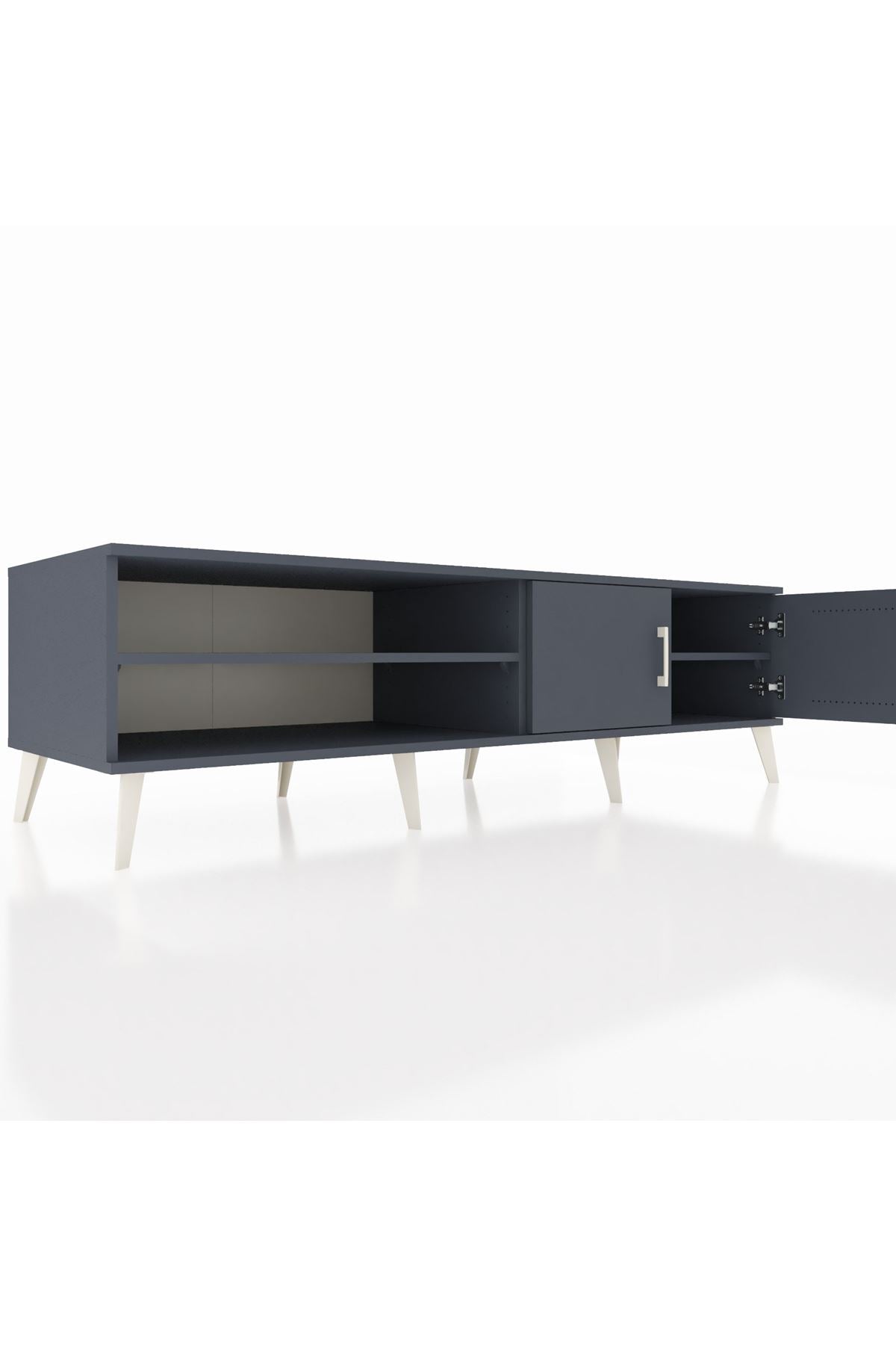 Kronos TV Ünitesi 2 Raflı 2 Kapaklı 176x59x51 Antrasit-Antrasit/Antrasit