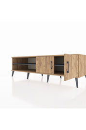 Kronos TV Ünitesi 2 Raflı 2 Kapaklı 176x59x51 Çam-Çam/Antrasit