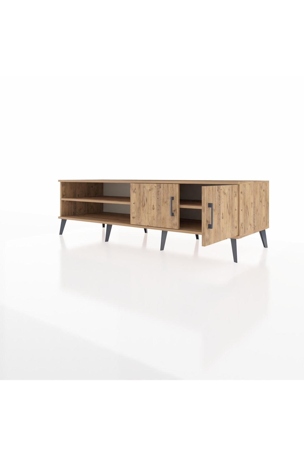 Kronos TV Ünitesi 2 Raflı 2 Kapaklı 176x59x51 Çam-Çam/Çam