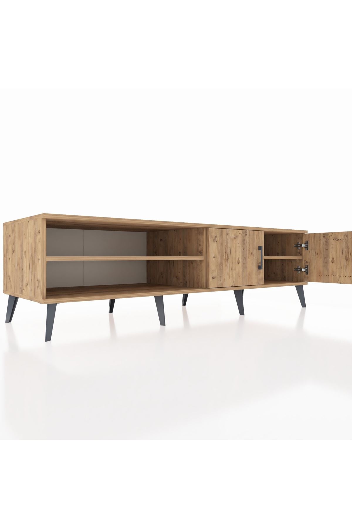 Kronos TV Ünitesi 2 Raflı 2 Kapaklı 176x59x51 Çam-Çam/Çam