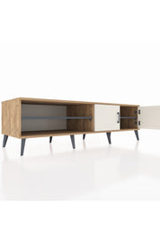 Kronos TV Ünitesi 2 Raflı 2 Kapaklı 176x59x51 Çam-Aytaşı/Antrasit