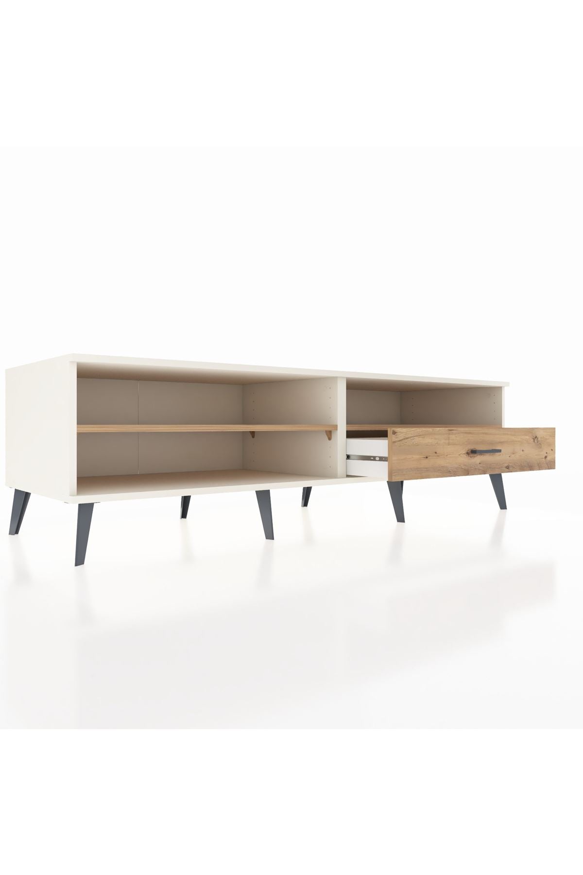Kronos TV Ünitesi 2 Raflı Tek Çekmeceli  176x59x51 Aytaşı-Çam/Çam
