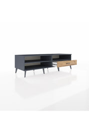Kronos TV Ünitesi 2 Raflı Tek Çekmeceli  176x59x51 Antrasit-Antrasit/Çam
