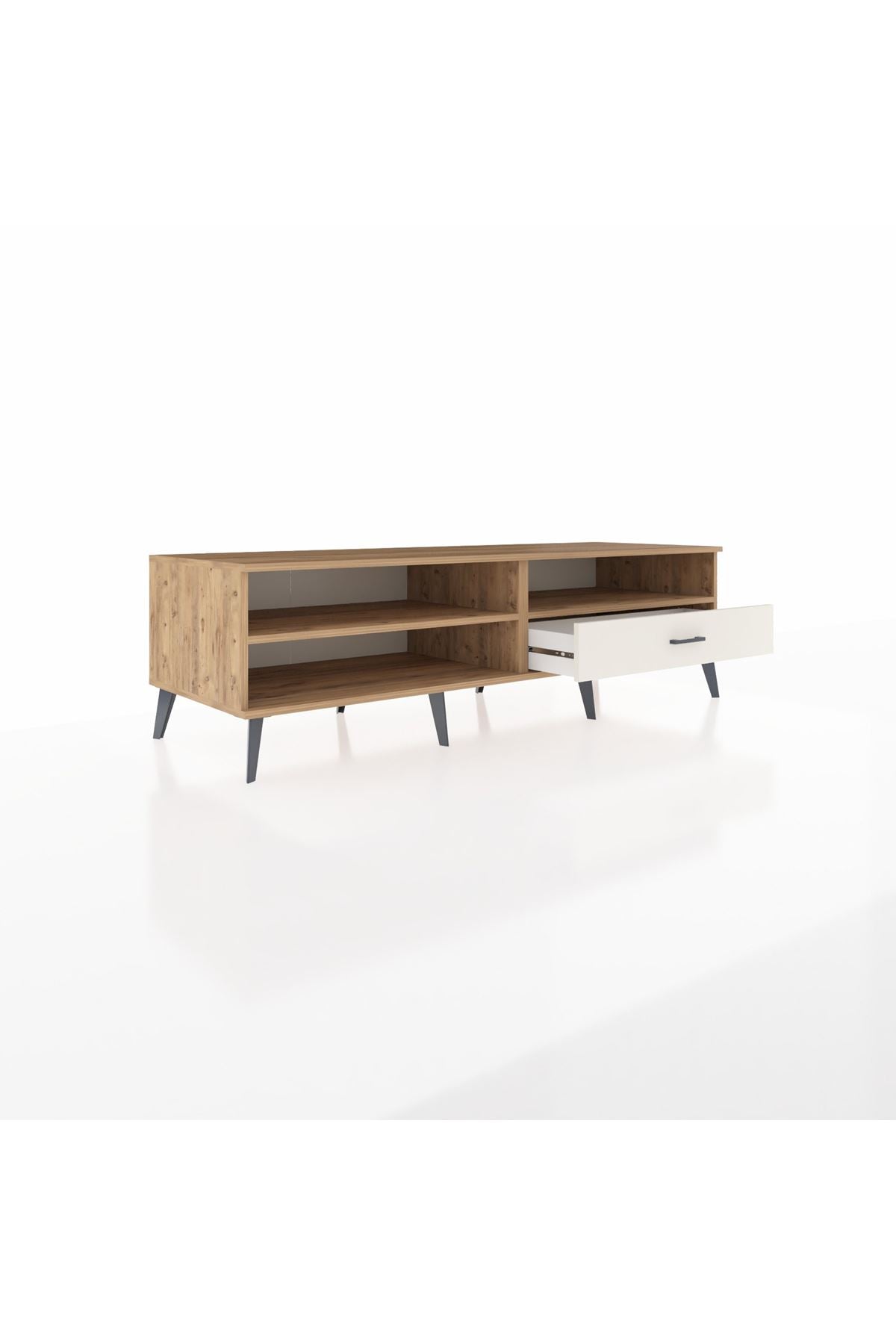 Kronos TV Ünitesi 2 Raflı Tek Çekmeceli  176x59x51 Çam-Çam/Aytaşı