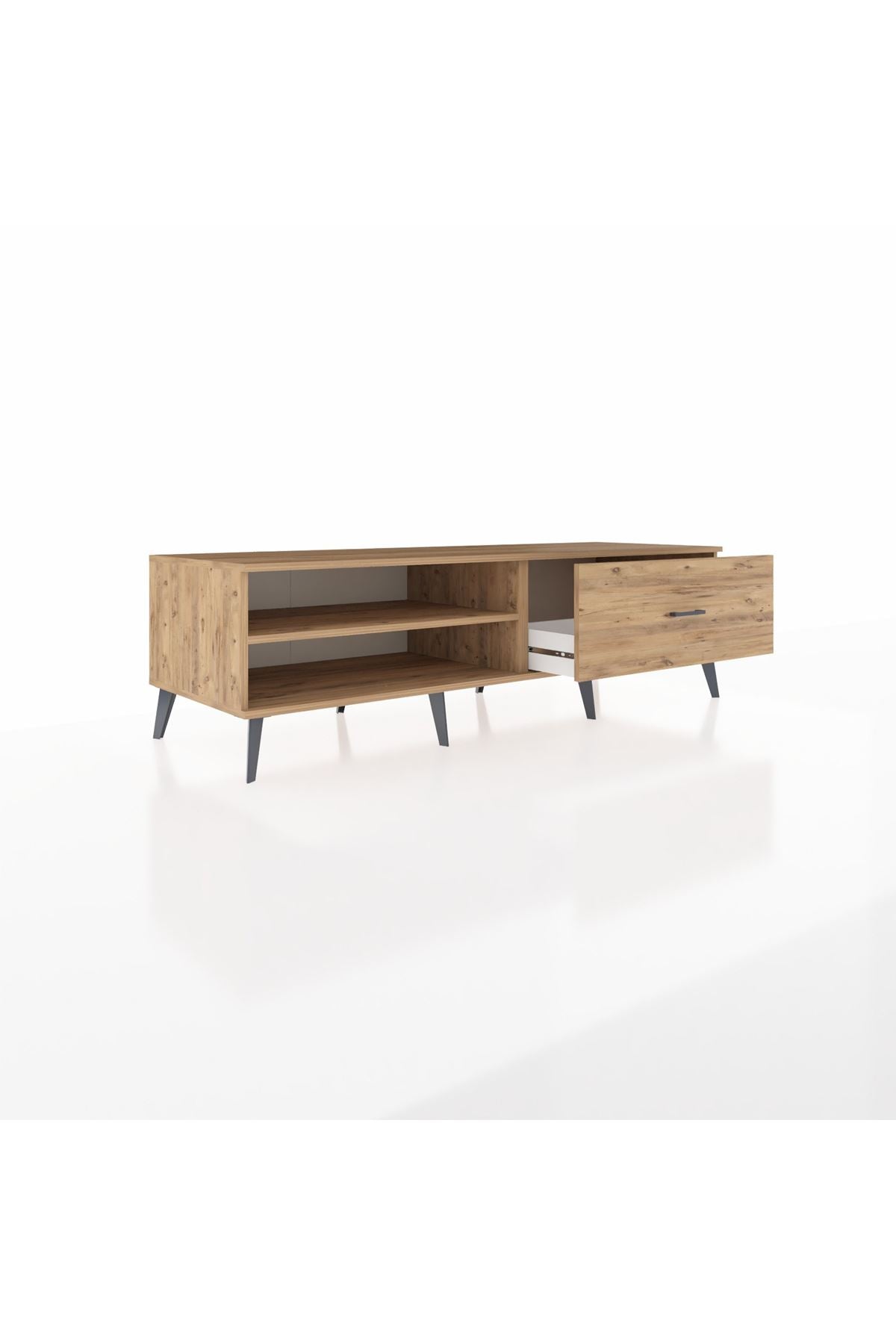 Kronos TV Ünitesi Tek Raflı Tek Çekmeceli  176x59x51 Çam-Çam/Çam