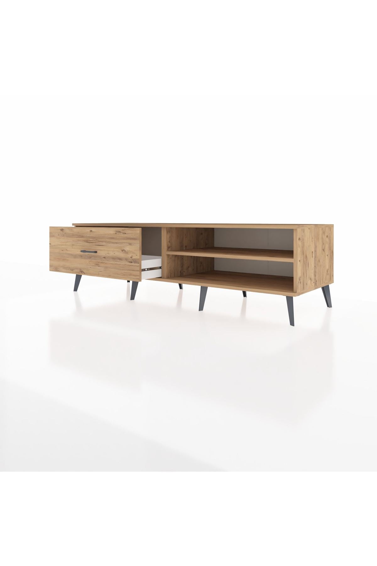 Kronos TV Ünitesi Tek Raflı Tek Çekmeceli  176x59x51 Çam-Çam/Çam