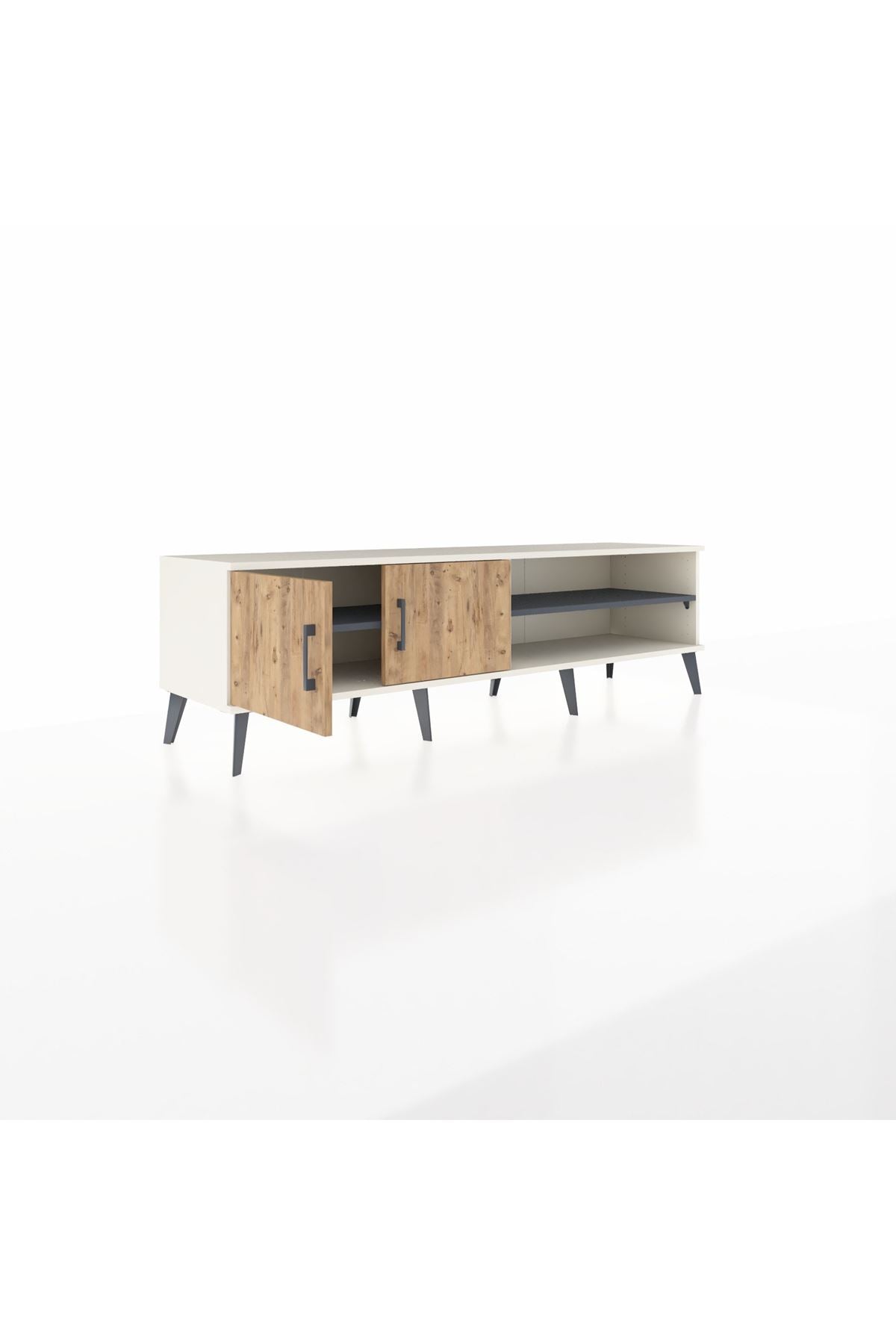 Hyperion TV Ünitesi 2 Raflı 2 Kapaklı 176x44x51 Aytaşı-Çam/Antrasit