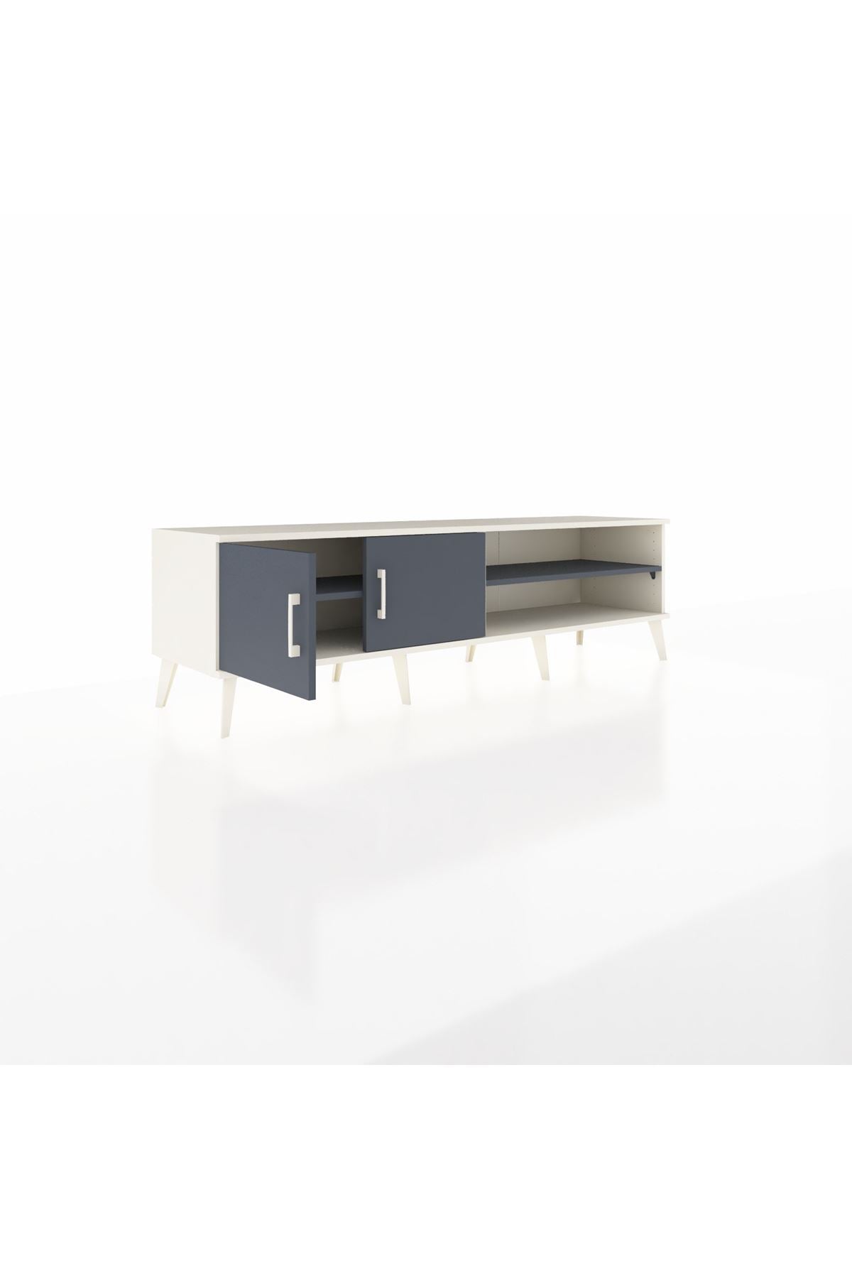 Hyperion TV Ünitesi 2 Raflı 2 Kapaklı 176x44x51 Aytaşı-Antrasit/Antrasit