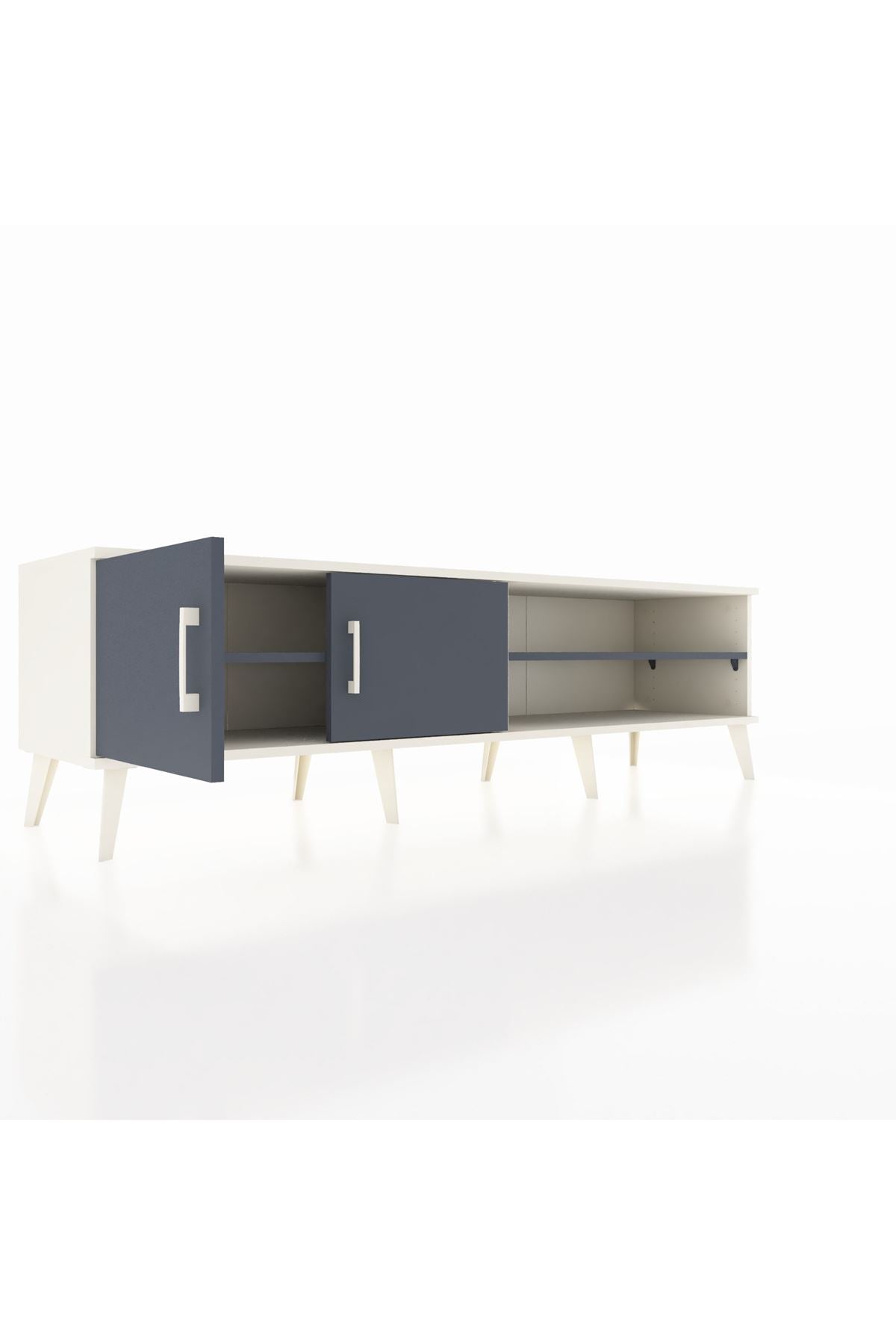 Hyperion TV Ünitesi 2 Raflı 2 Kapaklı 176x44x51 Aytaşı-Antrasit/Antrasit