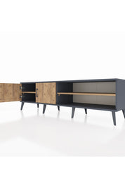 Hyperion TV Ünitesi 2 Raflı 2 Kapaklı 176x44x51 Antrasit-Çam/Çam