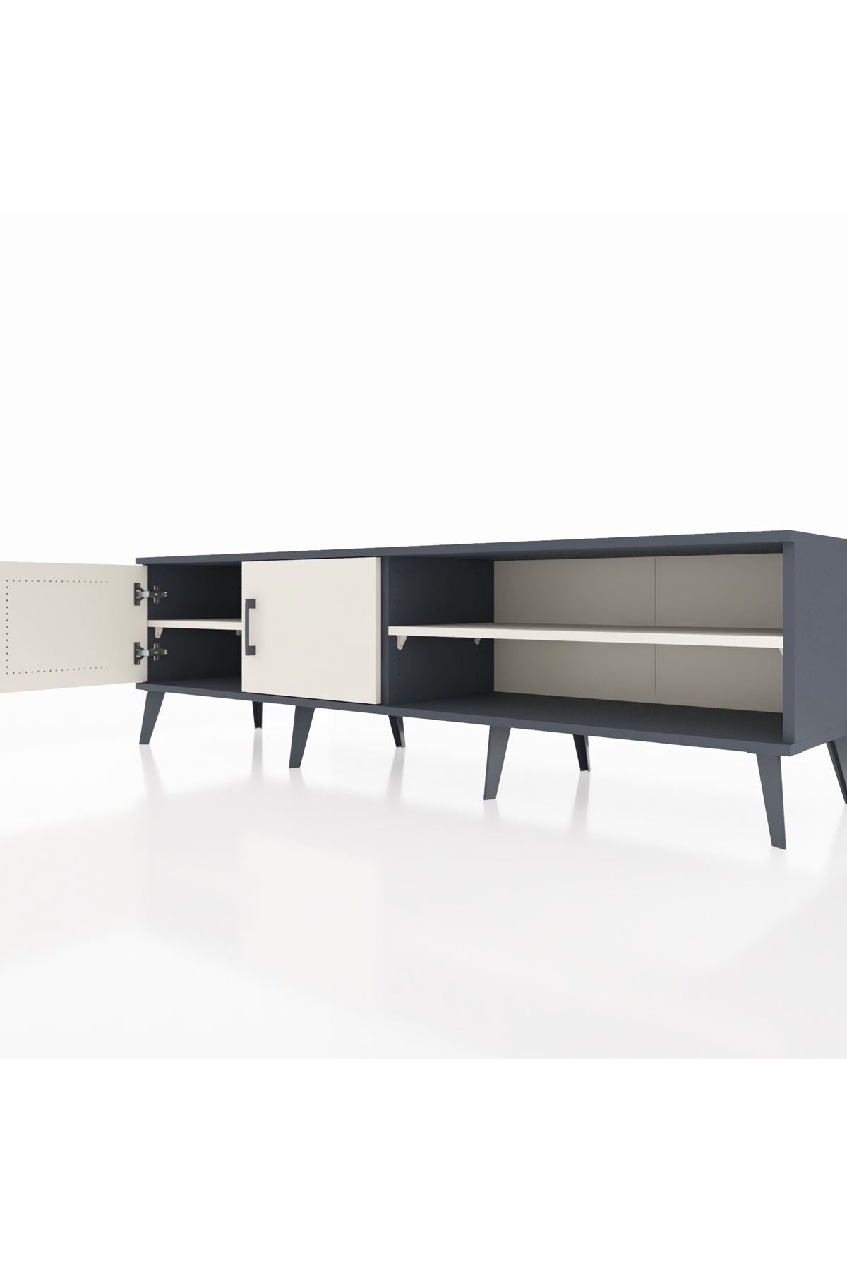 Hyperion TV Ünitesi 2 Raflı 2 Kapaklı 176x44x51 Antrasit-Aytaşı/Aytaşı