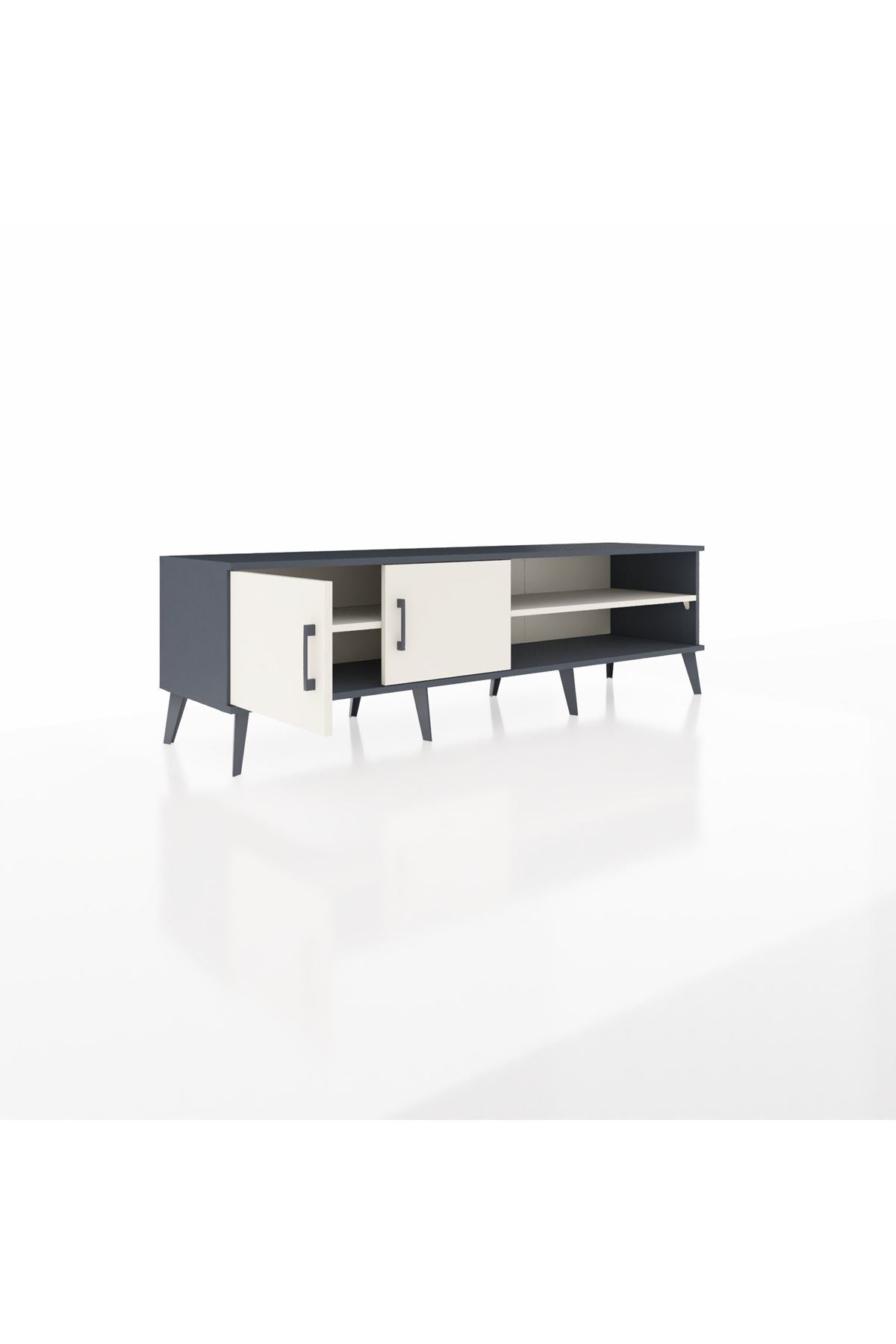 Hyperion TV Ünitesi 2 Raflı 2 Kapaklı 176x44x51 Antrasit-Aytaşı/Aytaşı