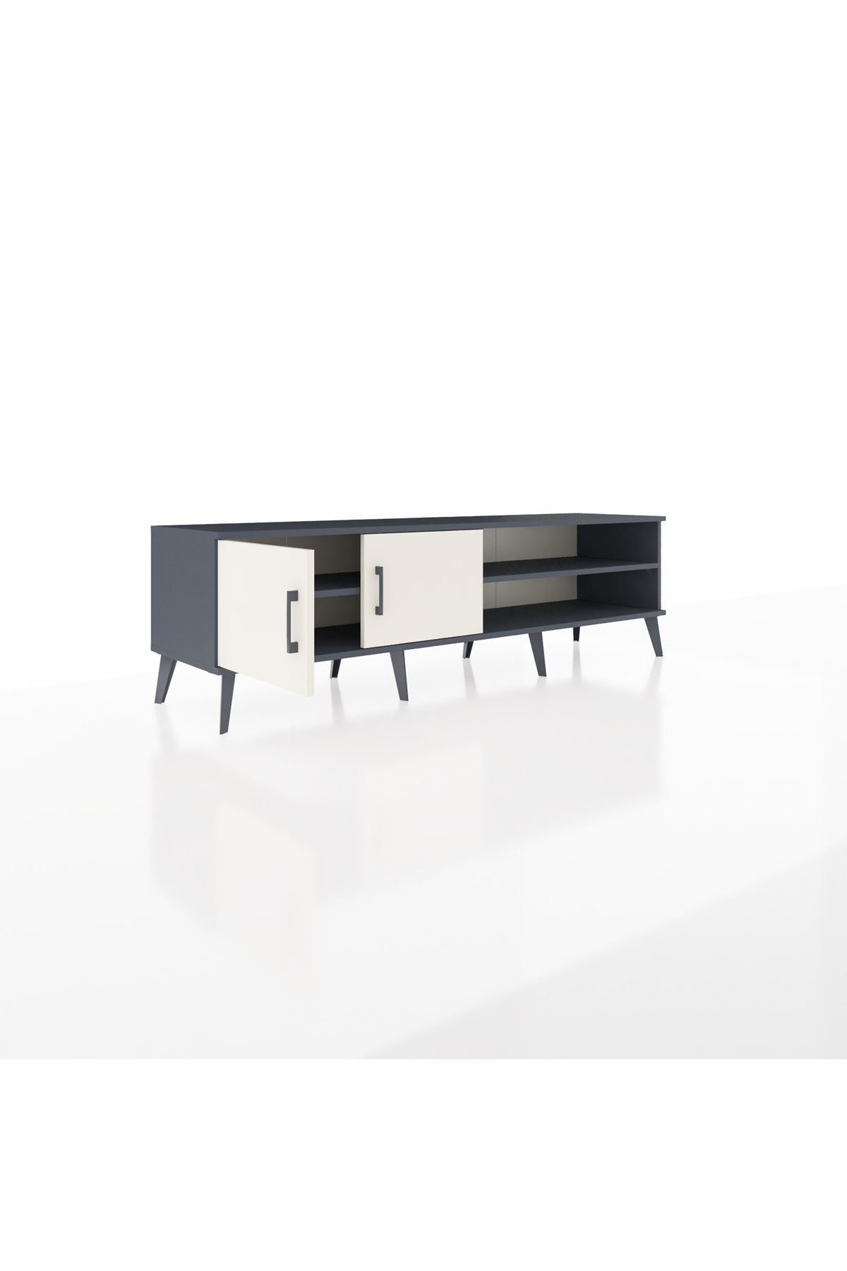 Hyperion TV Ünitesi 2 Raflı 2 Kapaklı 176x44x51 Antrasit-Aytaşı/Antrasit