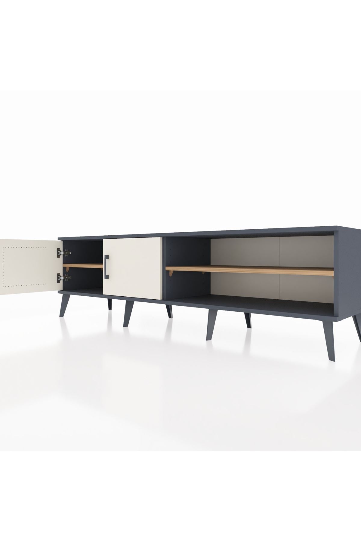 Hyperion TV Ünitesi 2 Raflı 2 Kapaklı 176x44x51 Antrasit-Aytaşı/Çam