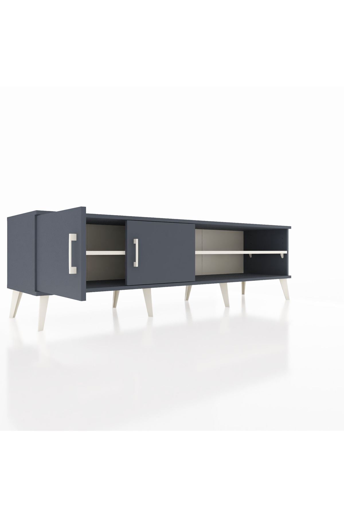 Hyperion TV Ünitesi 2 Raflı 2 Kapaklı 176x44x51 Antrasit-Antrasit/Aytaşı