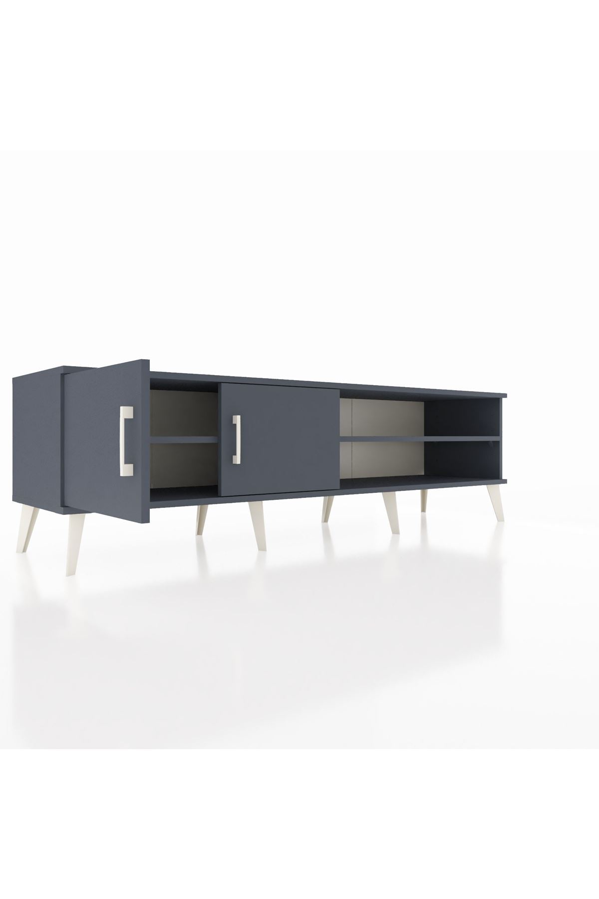 Hyperion TV Ünitesi 2 Raflı 2 Kapaklı 176x44x51 Antrasit-Antrasit/Antrasit