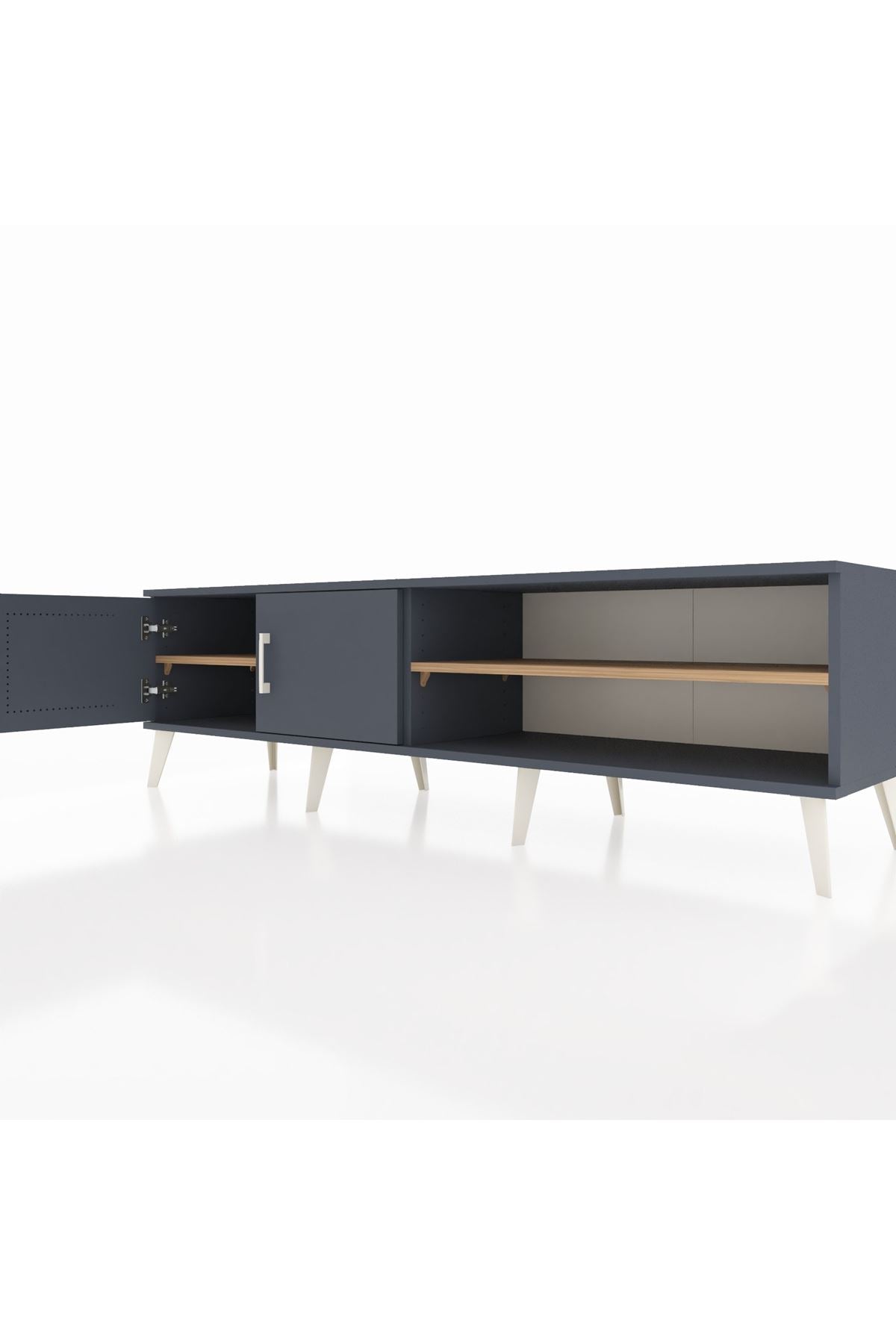 Hyperion TV Ünitesi 2 Raflı 2 Kapaklı 176x44x51 Antrasit-Antrasit/Çam