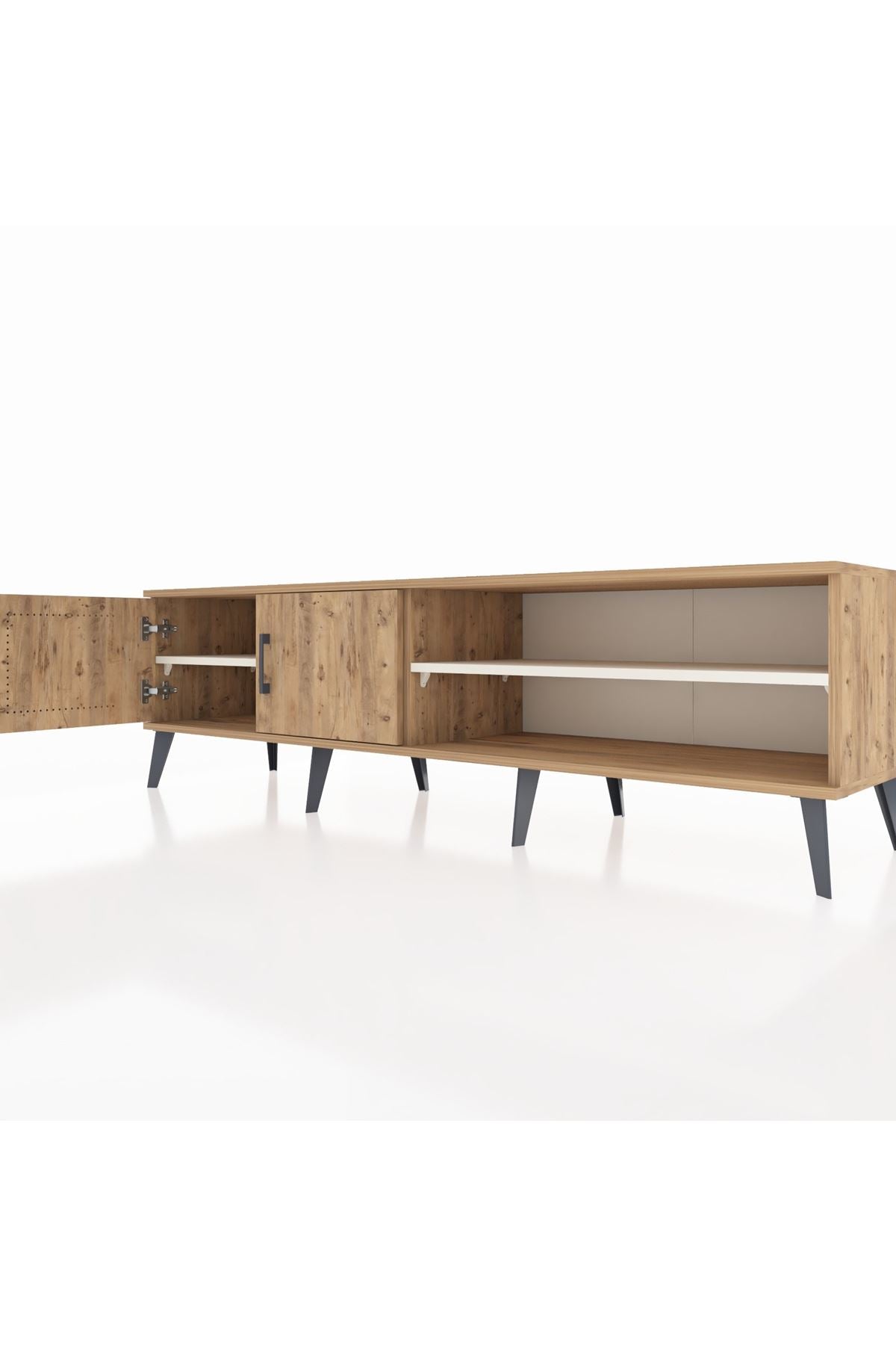 Hyperion TV Ünitesi 2 Raflı 2 Kapaklı 176x44x51 Çam-Çam/Aytaşı