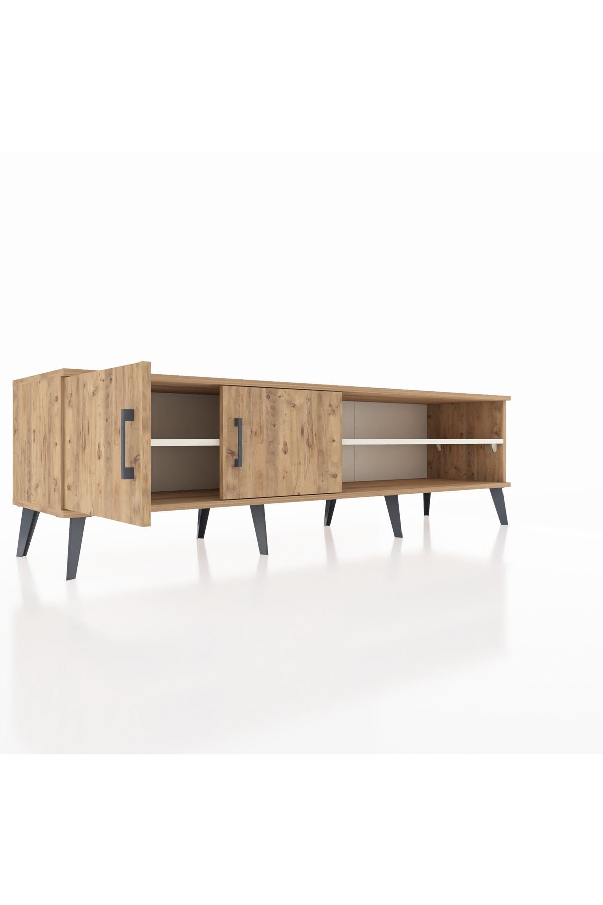 Hyperion TV Ünitesi 2 Raflı 2 Kapaklı 176x44x51 Çam-Çam/Aytaşı