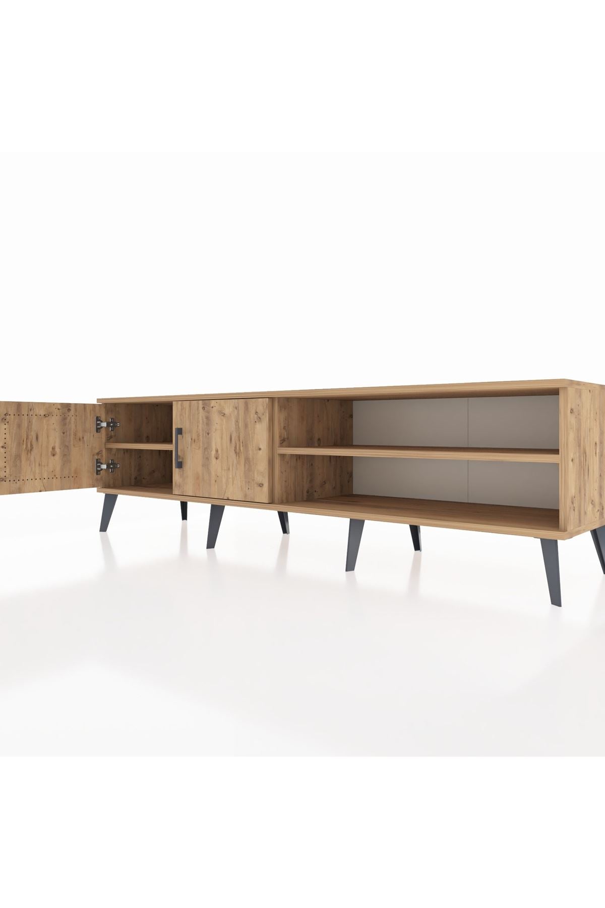 Hyperion TV Ünitesi 2 Raflı 2 Kapaklı 176x44x51 Çam-Çam/Çam