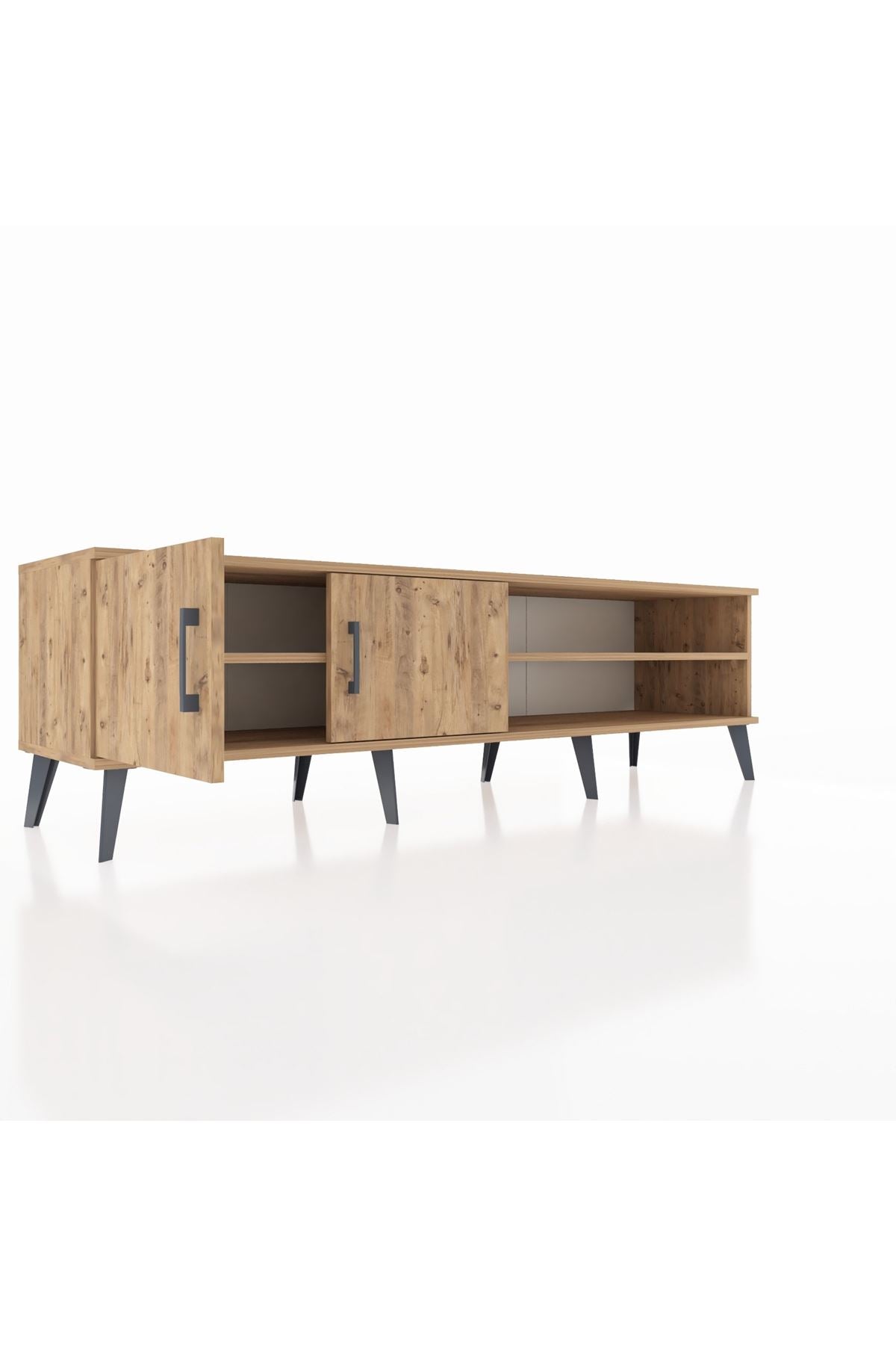 Hyperion TV Ünitesi 2 Raflı 2 Kapaklı 176x44x51 Çam-Çam/Çam