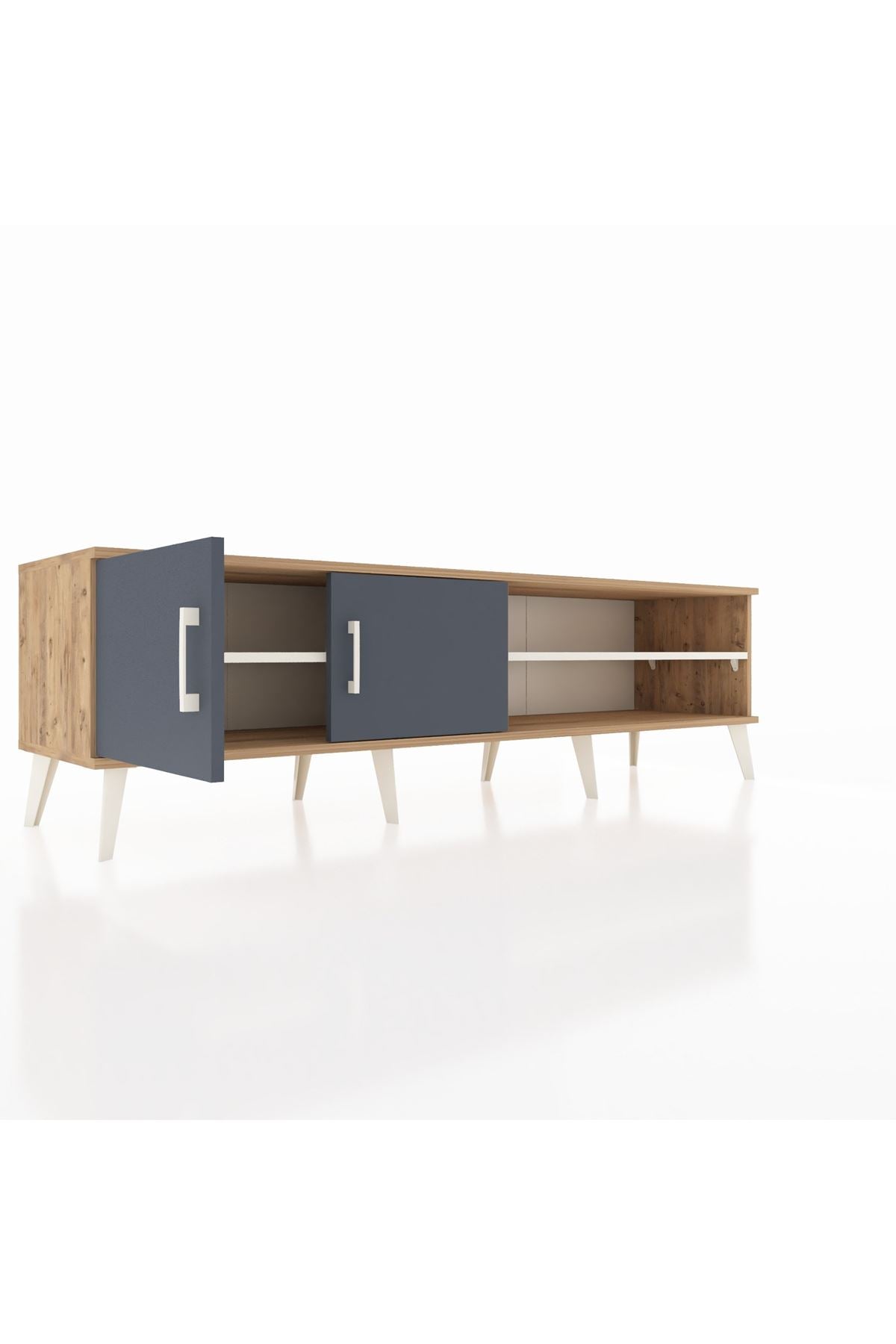 Hyperion TV Ünitesi 2 Raflı 2 Kapaklı 176x44x51 Çam-Antrasit/Aytaşı