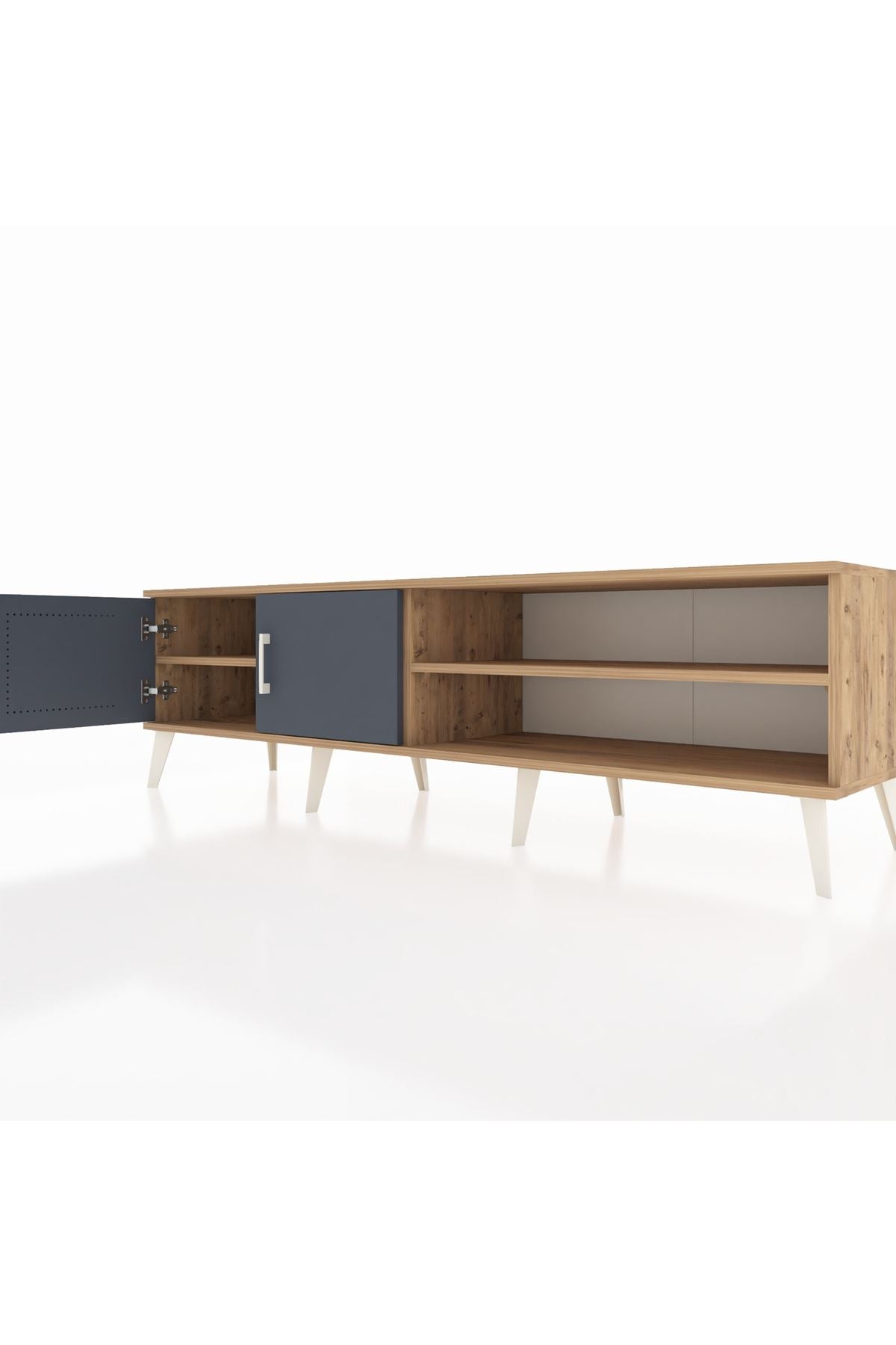 Hyperion TV Ünitesi 2 Raflı 2 Kapaklı 176x44x51 Çam-Antrasit/Çam