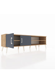 Hyperion TV Ünitesi 2 Raflı 2 Kapaklı 176x44x51 Çam-Antrasit/Çam