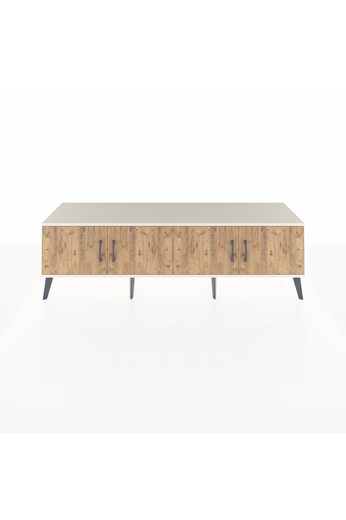 Hyperion TV Ünitesi 2 Raflı 4 Kapaklı 176x44x51 Aytaşı-Çam/Antrasit