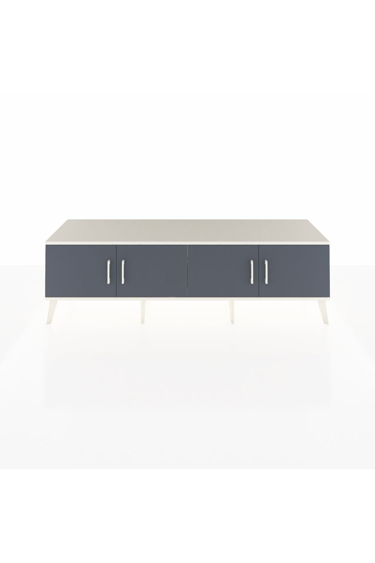 Hyperion TV Ünitesi 2 Raflı 4 Kapaklı 176x44x51 Aytaşı-Antrasit/Aytaşı