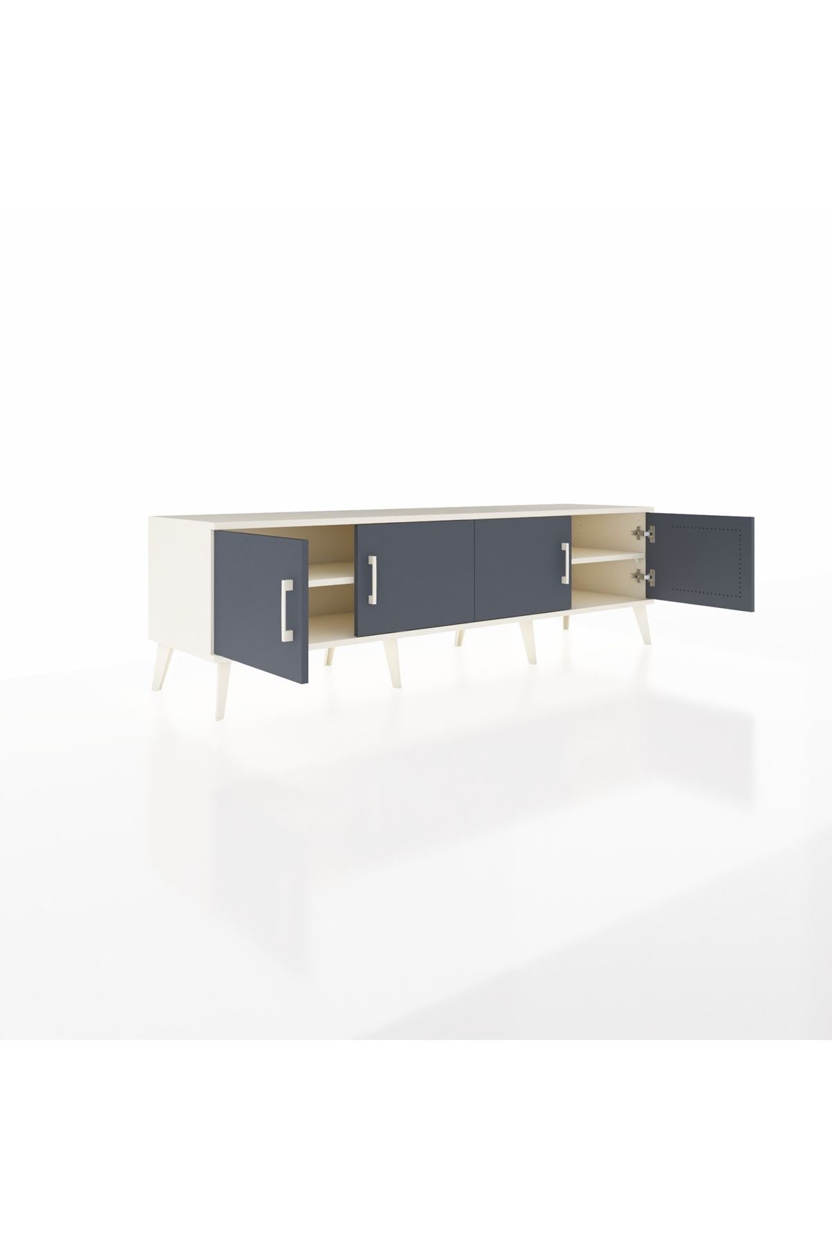 Hyperion TV Ünitesi 2 Raflı 4 Kapaklı 176x44x51 Aytaşı-Antrasit/Aytaşı