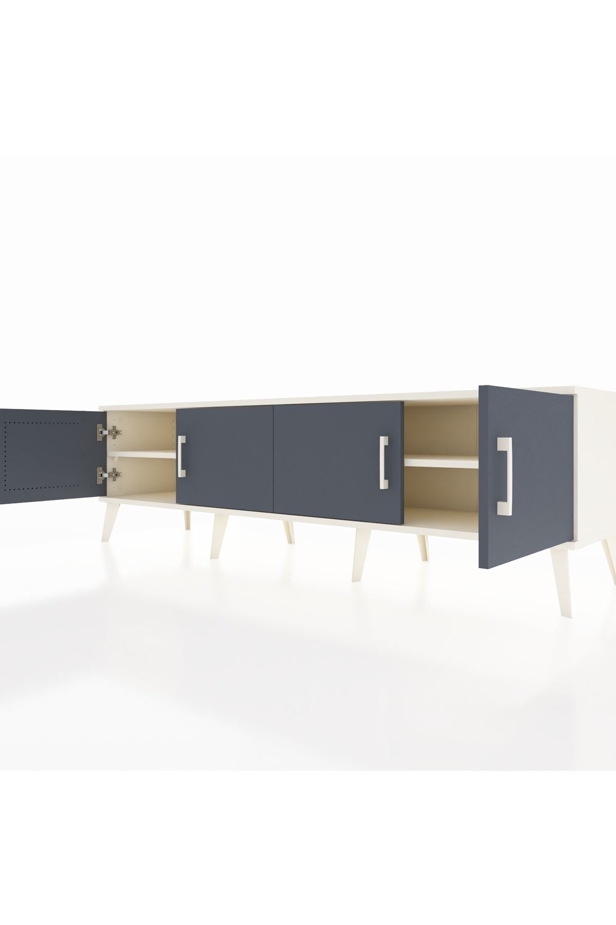 Hyperion TV Ünitesi 2 Raflı 4 Kapaklı 176x44x51 Aytaşı-Antrasit/Aytaşı