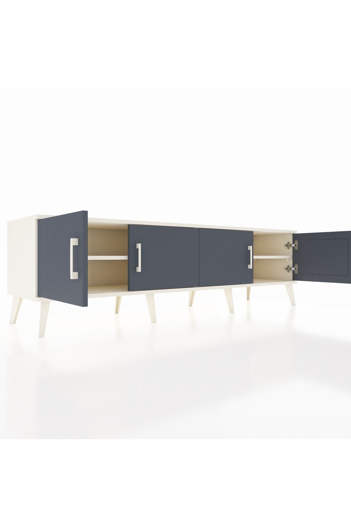 Hyperion TV Ünitesi 2 Raflı 4 Kapaklı 176x44x51 Aytaşı-Antrasit/Aytaşı