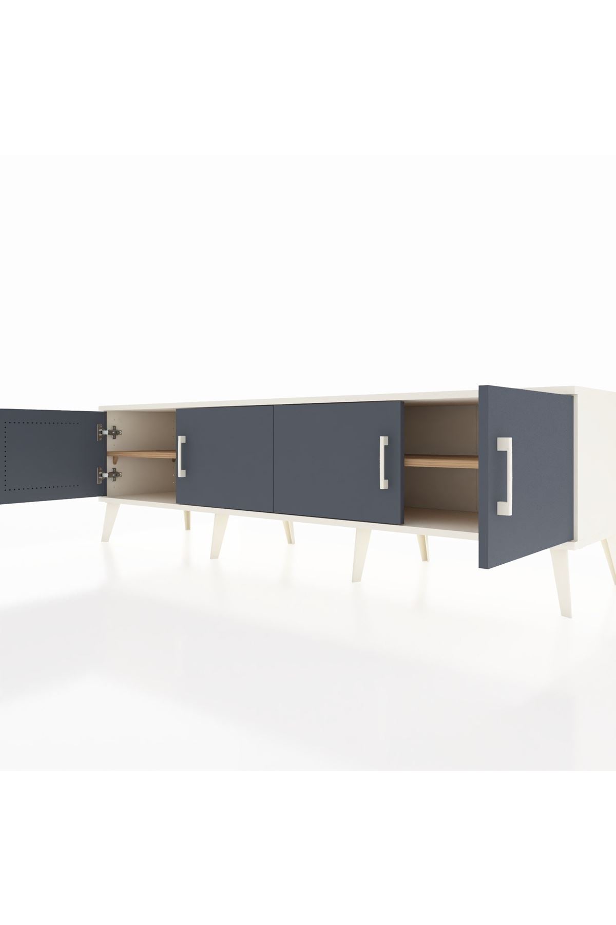 Hyperion TV Ünitesi 2 Raflı 4 Kapaklı 176x44x51 Aytaşı-Antrasit/Çam