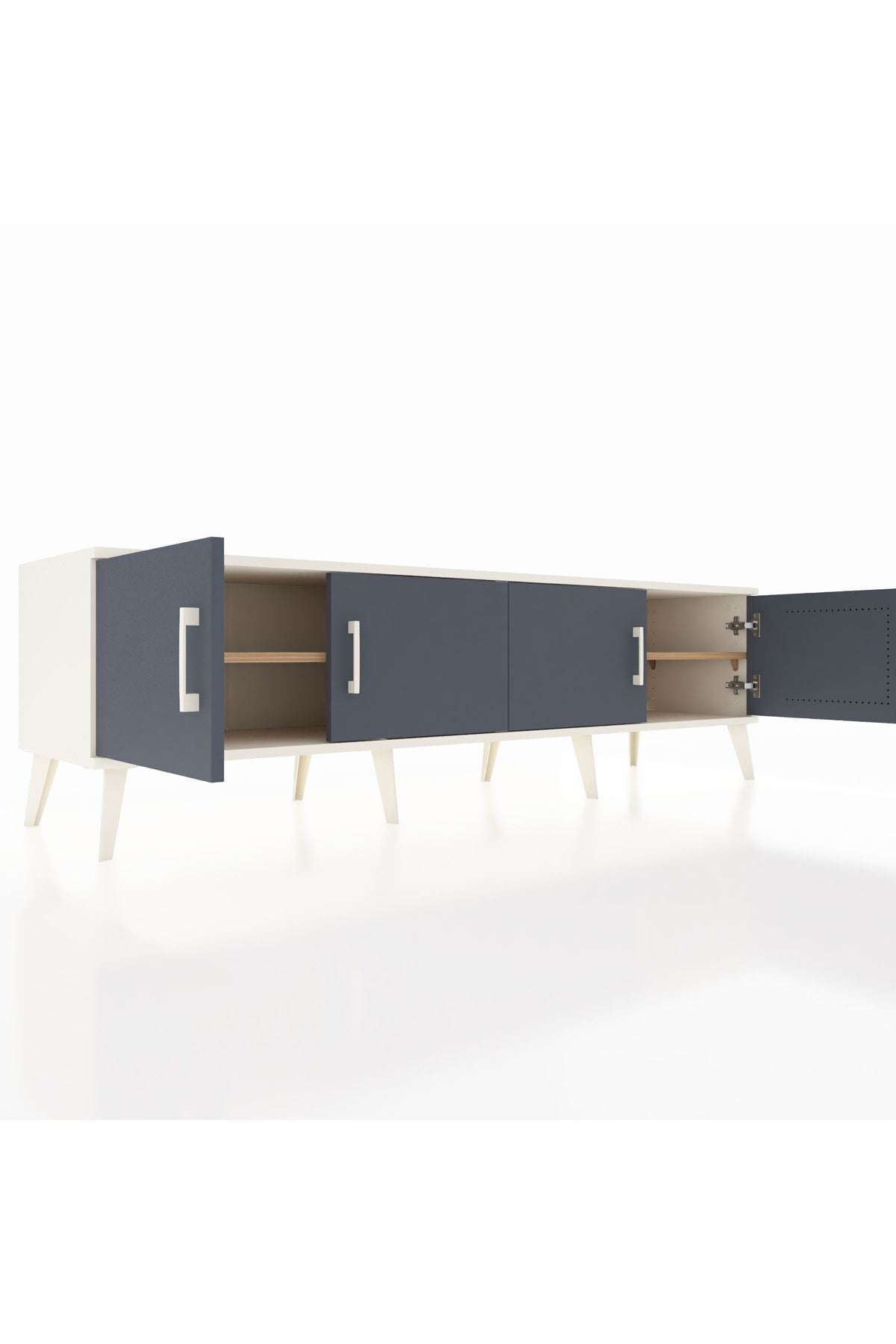 Hyperion TV Ünitesi 2 Raflı 4 Kapaklı 176x44x51 Aytaşı-Antrasit/Çam