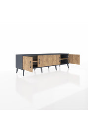 Hyperion TV Ünitesi 2 Raflı 4 Kapaklı 176x44x51 Antrasit-Çam/Çam