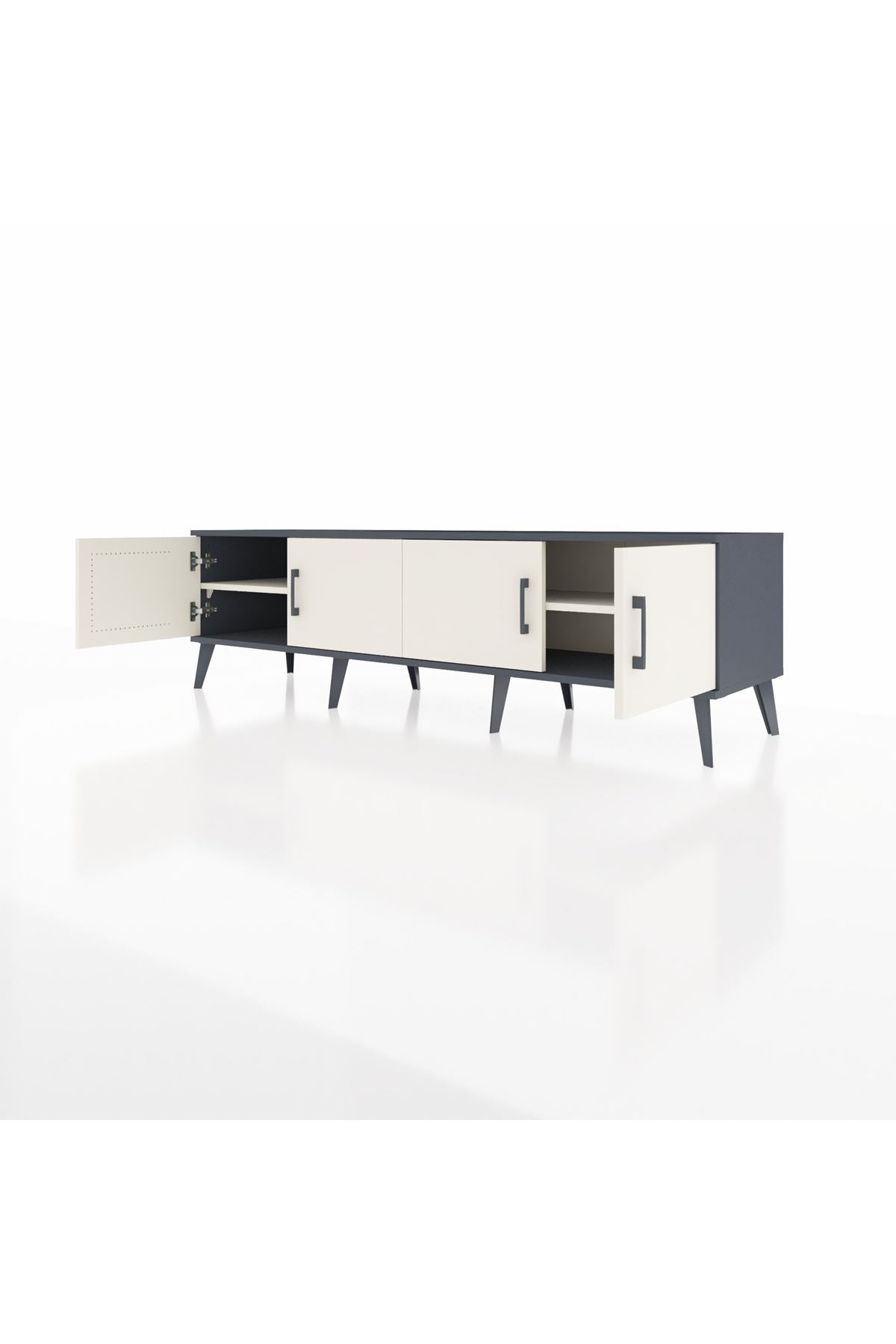 Hyperion TV Ünitesi 2 Raflı 4 Kapaklı 176x44x51 Antrasit-Aytaşı/Aytaşı