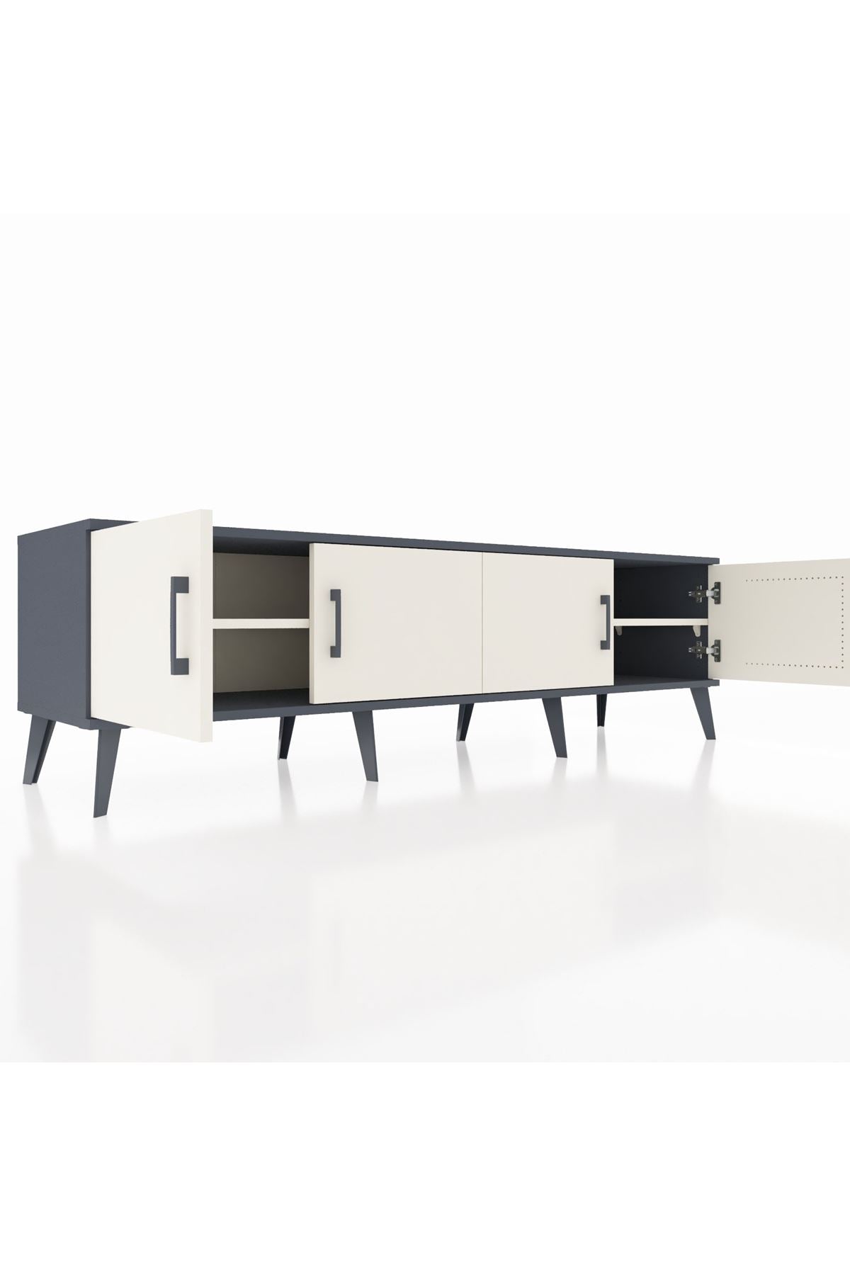 Hyperion TV Ünitesi 2 Raflı 4 Kapaklı 176x44x51 Antrasit-Aytaşı/Aytaşı