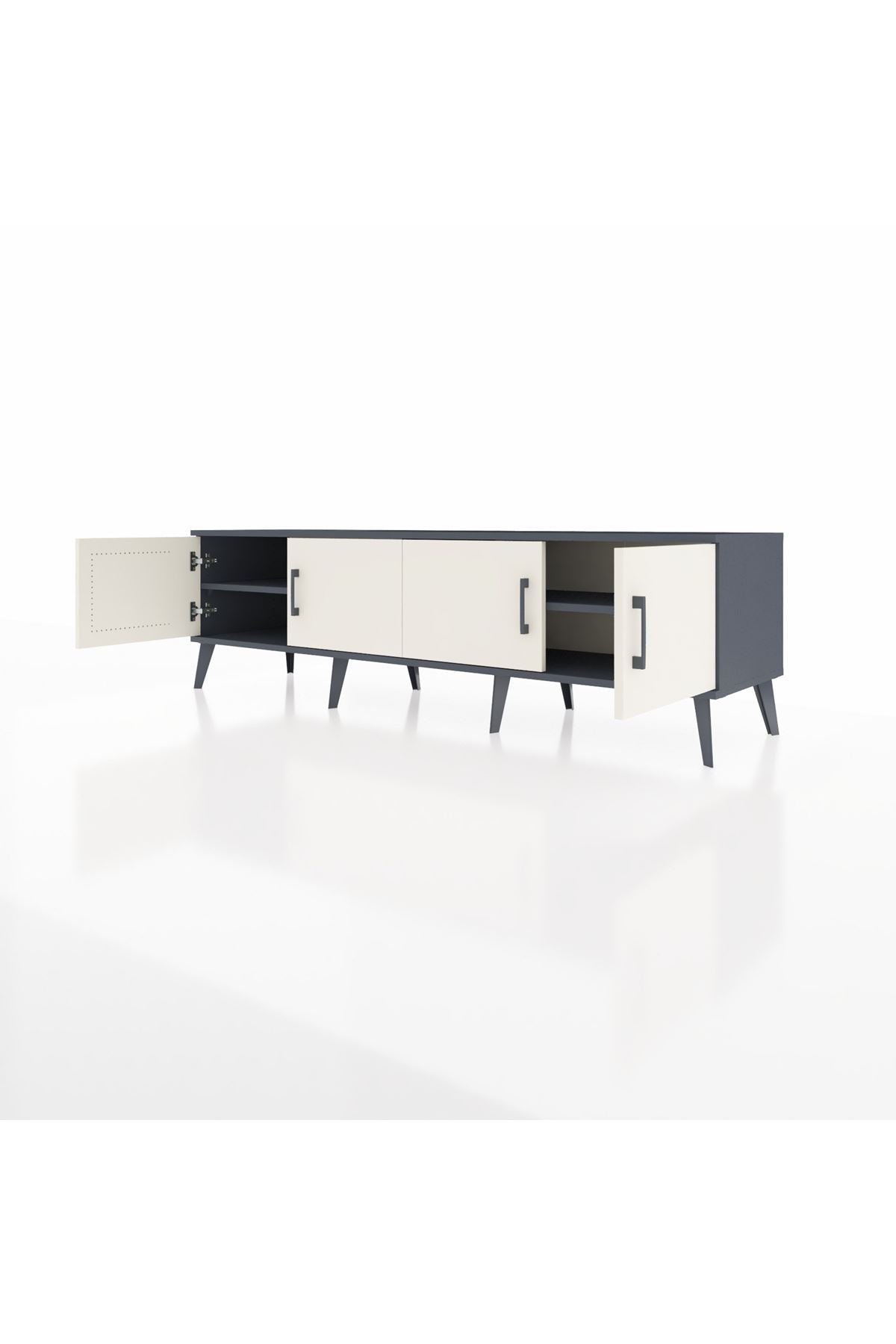 Hyperion TV Ünitesi 2 Raflı 4 Kapaklı 176x44x51 Antrasit-Aytaşı/Antrasit