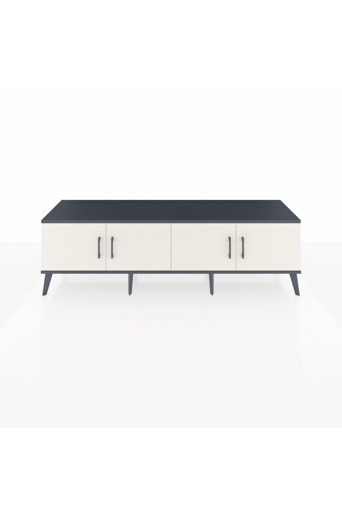 Hyperion TV Ünitesi 2 Raflı 4 Kapaklı 176x44x51 Antrasit-Aytaşı/Çam