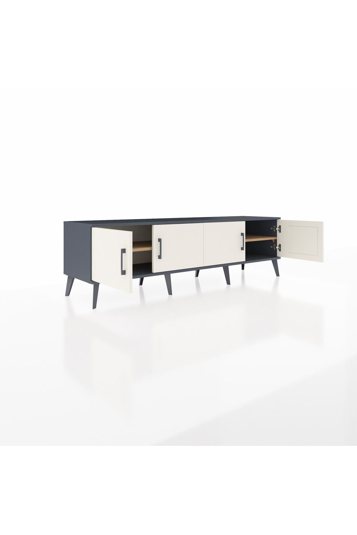 Hyperion TV Ünitesi 2 Raflı 4 Kapaklı 176x44x51 Antrasit-Aytaşı/Çam