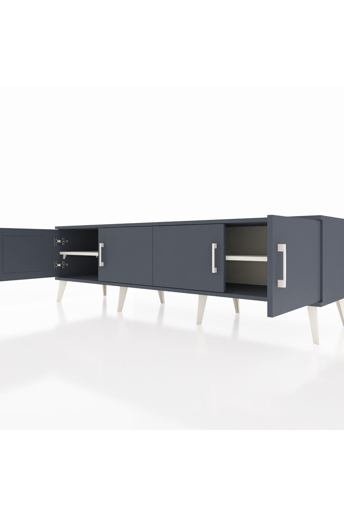 Hyperion TV Ünitesi 2 Raflı 4 Kapaklı 176x44x51 Antrasit-Antrasit/Aytaşı