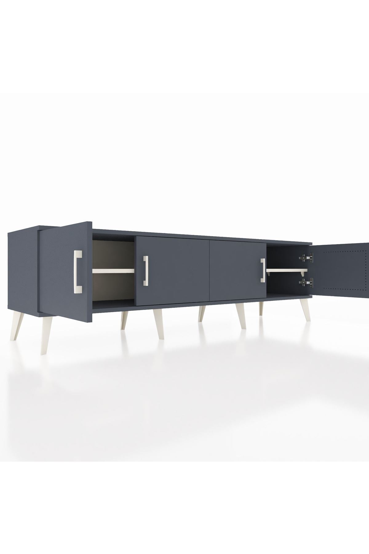 Hyperion TV Ünitesi 2 Raflı 4 Kapaklı 176x44x51 Antrasit-Antrasit/Aytaşı