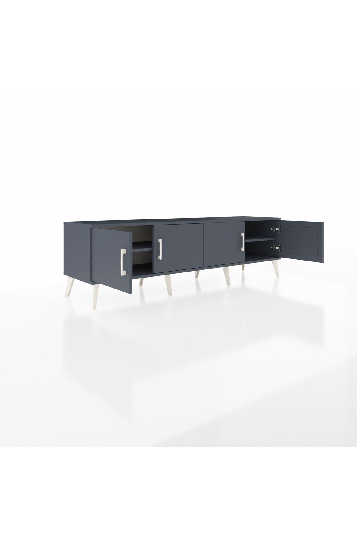 Hyperion TV Ünitesi 2 Raflı 4 Kapaklı 176x44x51 Antrasit-Antrasit/Antrasit